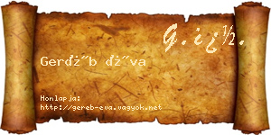 Geréb Éva névjegykártya